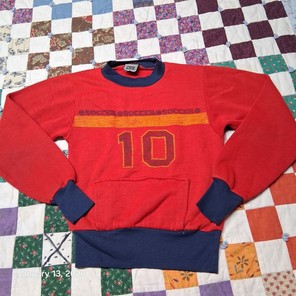 Vintage Harvard Square Soccer Sweatshirt Youth Size‎ 12 Red 90s